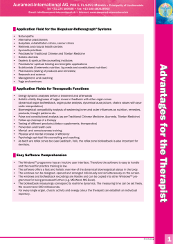 Advantages for the TherapistAdvantages for the