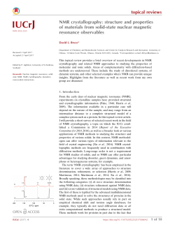 NMR crystallography: structure and properties of materials from solid