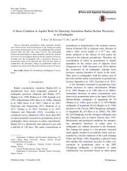 A Stress Condition in Aquifer Rock for Detecting Anomalous Radon