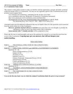 review of the Constitution. Copying may get you answers, but will not
