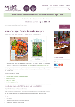 Sarah`s Superfoods: Tomato recipes