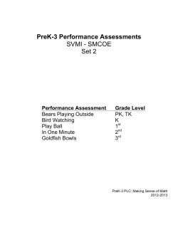 PreK-3 Performance Assessments SVMI