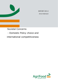 Societal Concerns - Domestic Policy choice and international