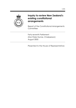 Inquiry to review New Zealand`s existing constitutional arrangements