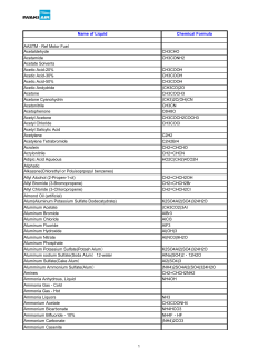 Name of Liquid Chemical Formula
