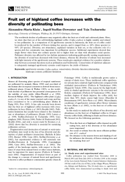 Fruit set of highland coffee increases with the diversity of pollinating