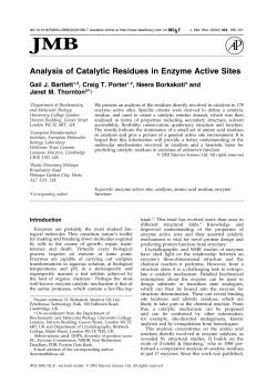 Analysis of Catalytic Residues in Enzyme Active Sites