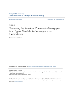 Preserving the American Community Newspaper in an Age of New