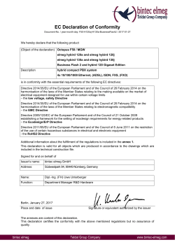 EC Declaration of Conformity