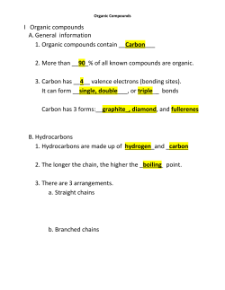 I Organic compounds A. General information 1. Organic