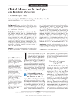 Clinical Information Technologies and Inpatient
