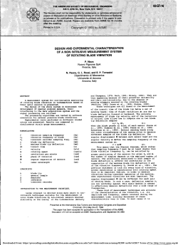 Design and Experimental Characterization of a Non Intrusive