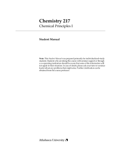 Chemistry 217 - Athabasca University