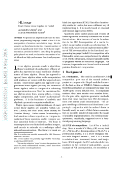 HLinear arXiv:1605.02532v2 [cs.MS] 24 May 2016