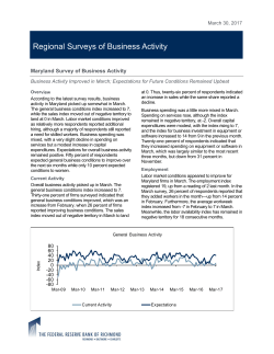 Maryland Survey of Business Activity, March 30, 2017