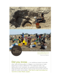 Did you know...our ambitious project to provide safe, clean drinking
