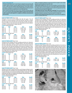 aqua tics - indoor - Oak Lawn Park District
