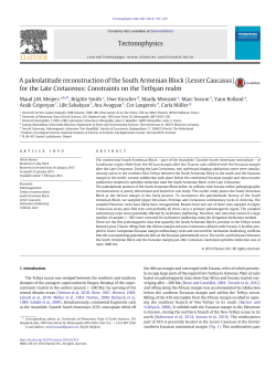 A paleolatitude reconstruction of the South Armenian Block (Lesser