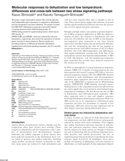 Molecular responses to dehydration and low temperature