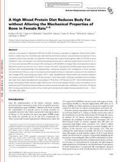A High Mixed Protein Diet Reduces Body Fat without