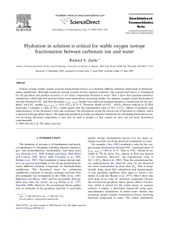 Hydration in solution is critical for stable oxygen isotope fractionation