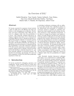 An Overview of SAL* Saddek Bensalem, Vijay Ganesh, Yassine