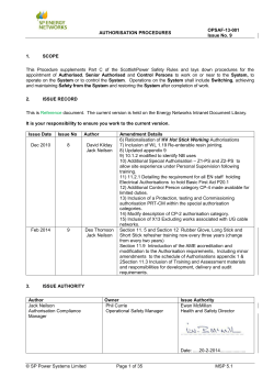 AUTHORISATION PROCEDURES OPSAF-13