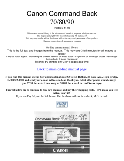 Canon Command Back 70/80/90