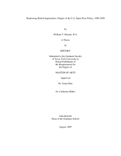 Shadowing British Imperialism: Origins of the U.S. Open Door Policy
