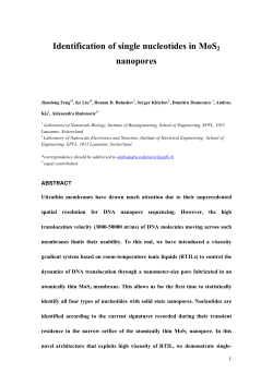 Identification of single nucleotides in MoS2 nanopores