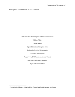 Revised as of: March 2008 - The Theory of Positive Disintegration
