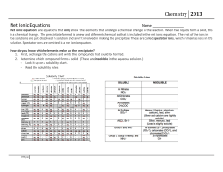 Net Ionic Equations Key