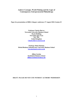 Andrew Carnegie, World Making and the Foundations of