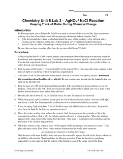 Chemistry Unit 8 Lab 2 &ndash; AgNO3 / NaCl Reaction