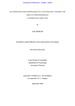 CO-CONSTRUCTING KNOWLEDGE IN A PSYCHOLOGY COURSE