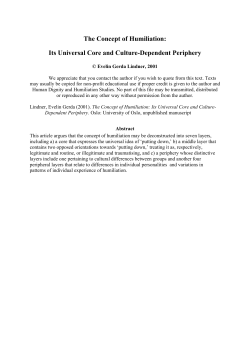 The Concept of Humiliation: Its Universal Core and Culture