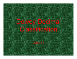 Dewey Decimal Classification