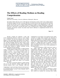 The Effects of Reading Medium on Reading