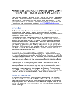 Archaeological Overview Assessments as General Land Use
