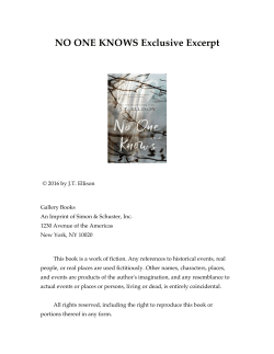 NO ONE KNOWS Exclusive Excerpt