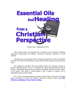 Essential Oils and Healing From a Christian Perspective