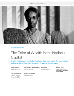 The Color of Wealth in the Nation`s Capital