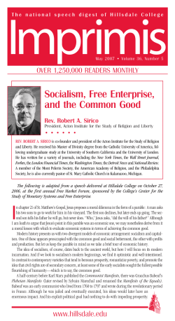 Socialism, Free Enterprise, and the Common Good