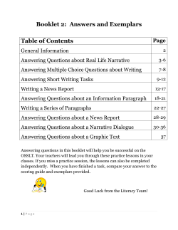 OSSLT Prep Book - Answers and Exemplars