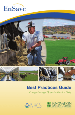 Best practices guide: Energy savings opportunities for dairy