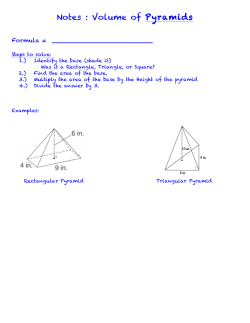 Notes : Volume of Pyramids