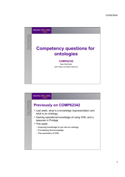 Competency Questions