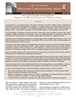 Amending the Michigan Constitution