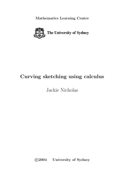 Curve sketching - The University of Sydney