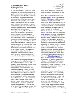 Judson Church - Dance Heritage Coalition